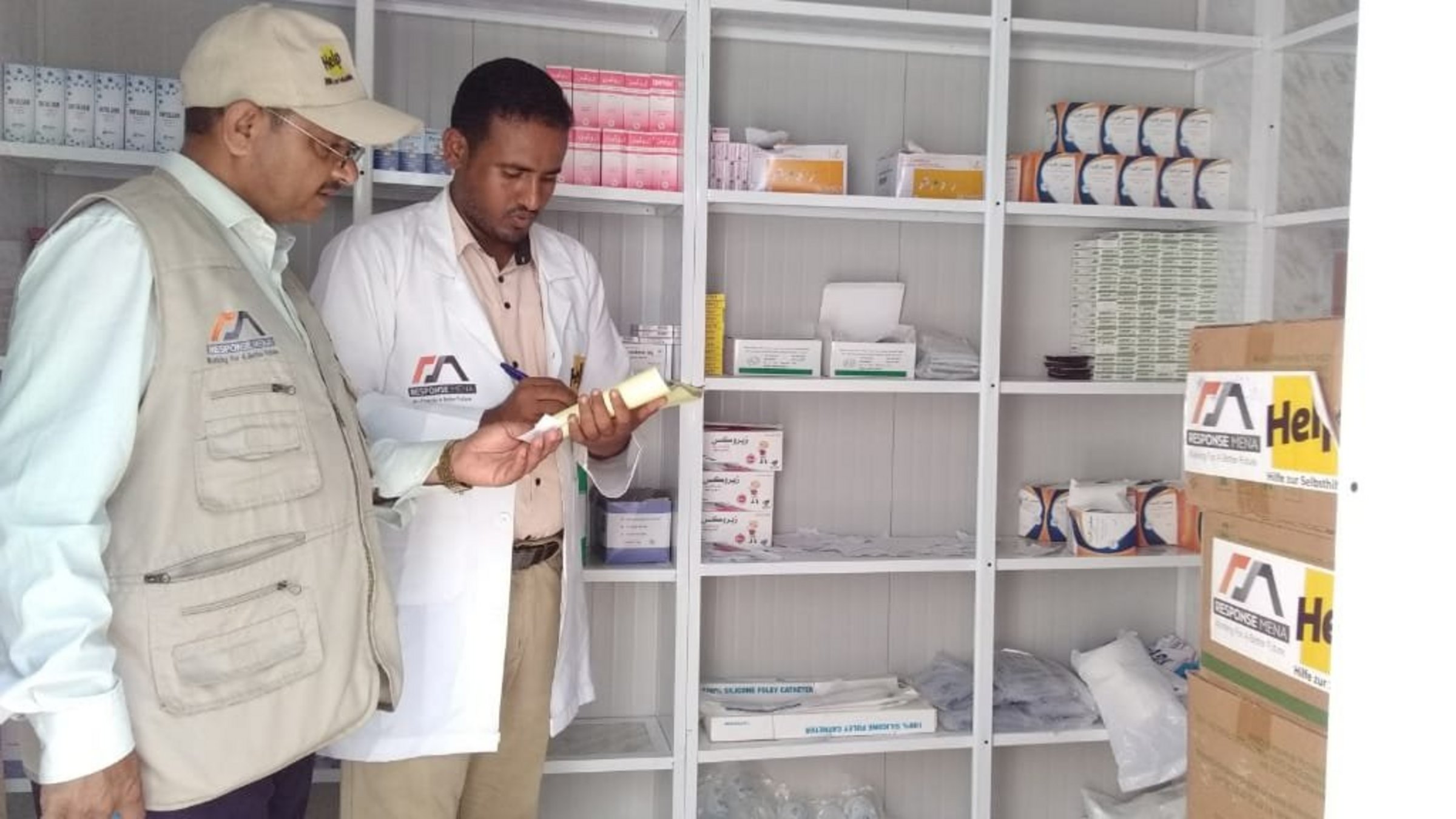 The Help team checks the stock of medicines in one of our health centers.