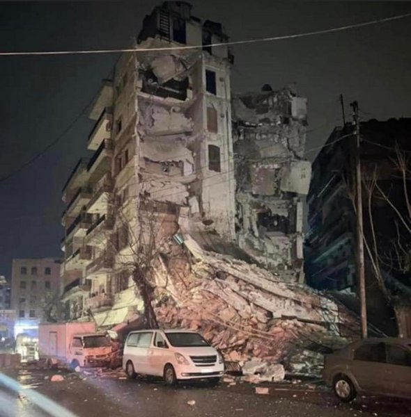 Zerstörtes Wohnhaus in Aleppo